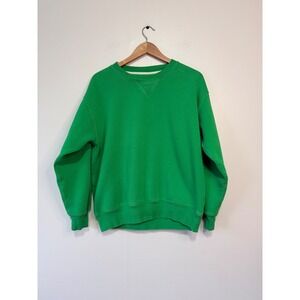 J.Crew Re-Imagined Kelly Green‎ Crewneck Sweatshirt Mens Small V-Stitch Pullover